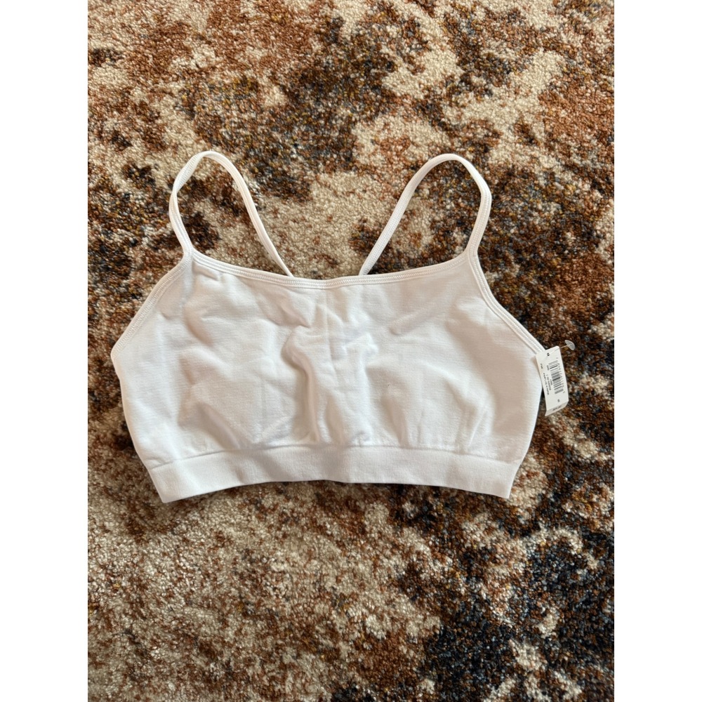 GapBody Womens White Seamless Ribbed Bralette Small NEW
